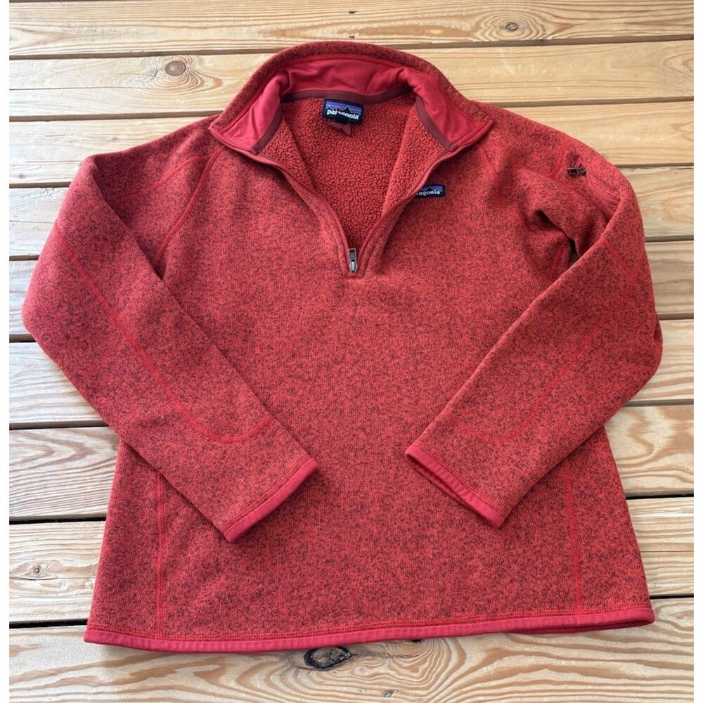 Patagonia Women’s Better Sweater 1/2 Zip Pullover Jacket Size L Red Ba